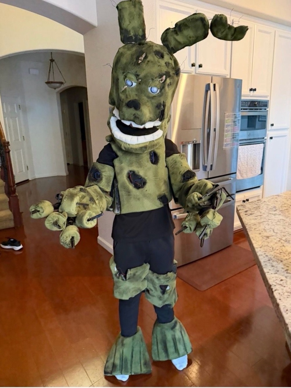 Green Monster Springtail Kids Costume - Distressed Plush Outfit